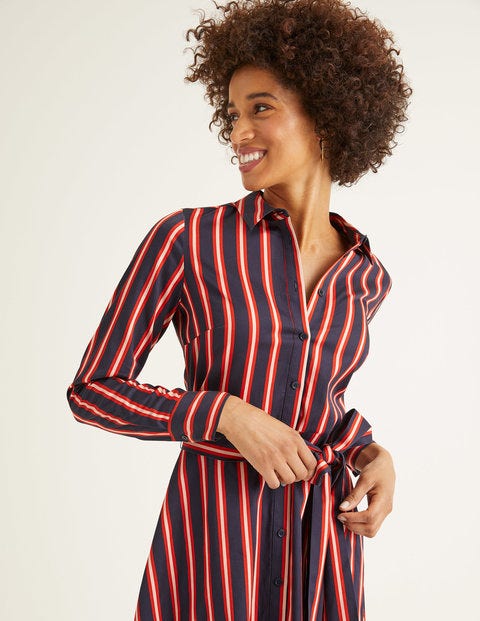 Isodora Midi Shirt Dress - French Navy Stripe Isodora Midi Shirt Dress - French Navy Stripe
