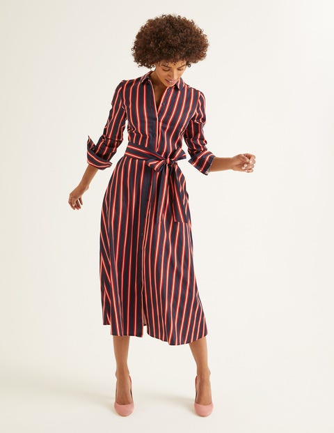 Isodora Midi Shirt Dress - French Navy Stripe Isodora Midi Shirt Dress - French Navy Stripe