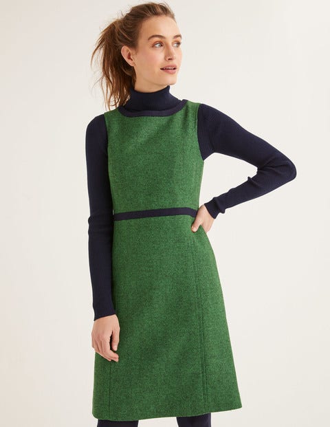 Carrie Tweed Dress - Bright Green Herringbone Carrie Tweed Dress - Bright Green Herringbone