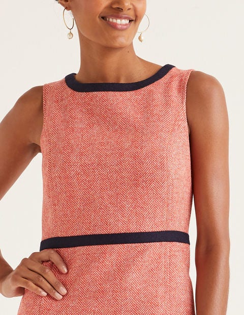 Carrie Tweed Dress - Orange Herringbone Carrie Tweed Dress - Orange Herringbone