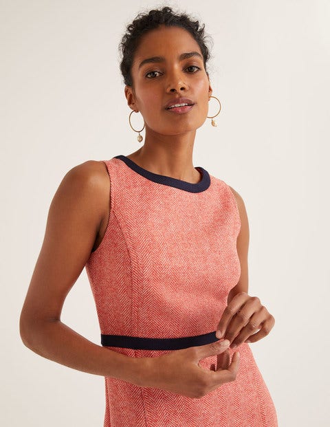 Carrie Tweed Dress - Orange Herringbone Carrie Tweed Dress - Orange Herringbone