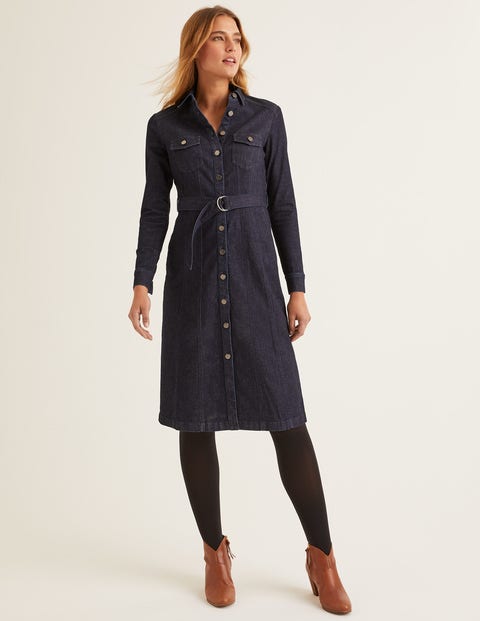 indigo denim shirt dress