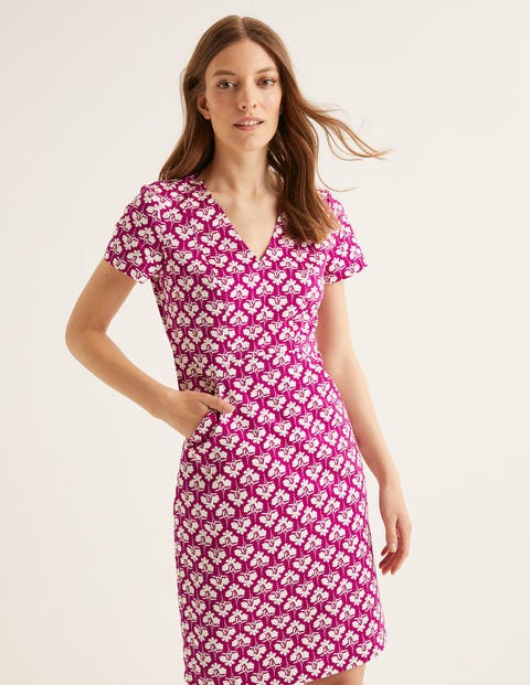 Dana Chino Dress - Vibrant Plum, Petal Sprig Dana Chino Dress - Vibrant Plum, Petal Sprig