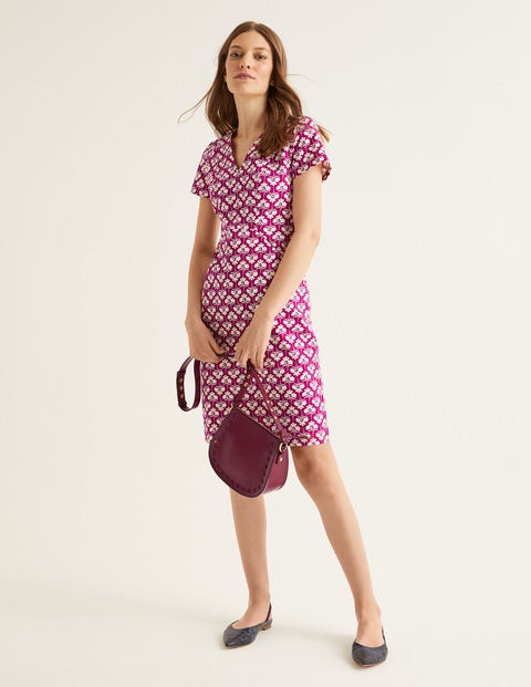 Dana Chino Dress - Vibrant Plum, Petal Sprig Dana Chino Dress - Vibrant Plum, Petal Sprig