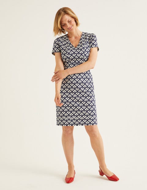 Dana Chino Dress - French Navy, Petal Sprig Dana Chino Dress - French Navy, Petal Sprig