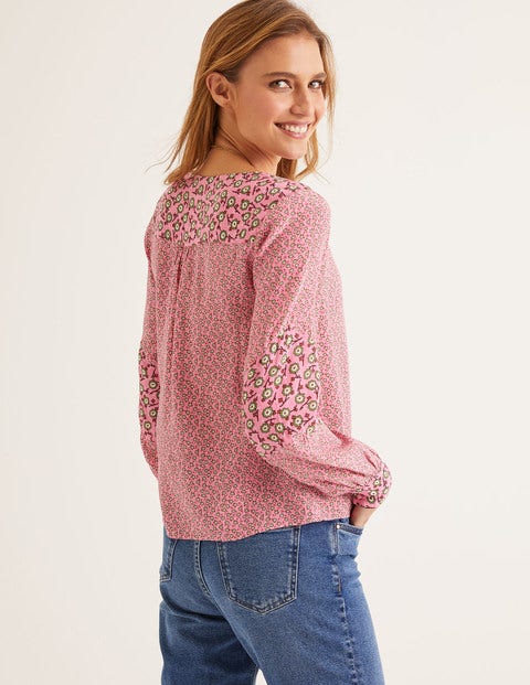 Eva Top - Crayon Pink, Ditsy Doll Eva Top - Crayon Pink, Ditsy Doll