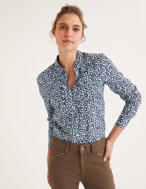 Faye Shirt - Heritage Blue, Chic Leopard Faye Shirt - Heritage Blue, Chic Leopard