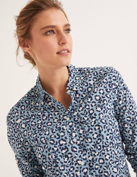 Faye Shirt - Heritage Blue, Chic Leopard Faye Shirt - Heritage Blue, Chic Leopard