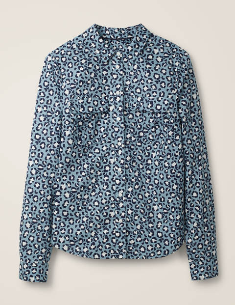 Faye Shirt - Heritage Blue, Chic Leopard Faye Shirt - Heritage Blue, Chic Leopard