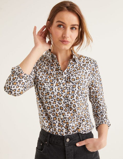 Faye Shirt - Ivory, Chic Leopard Faye Shirt - Ivory, Chic Leopard