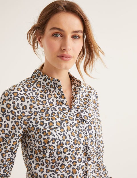 Faye Shirt - Ivory, Chic Leopard Faye Shirt - Ivory, Chic Leopard