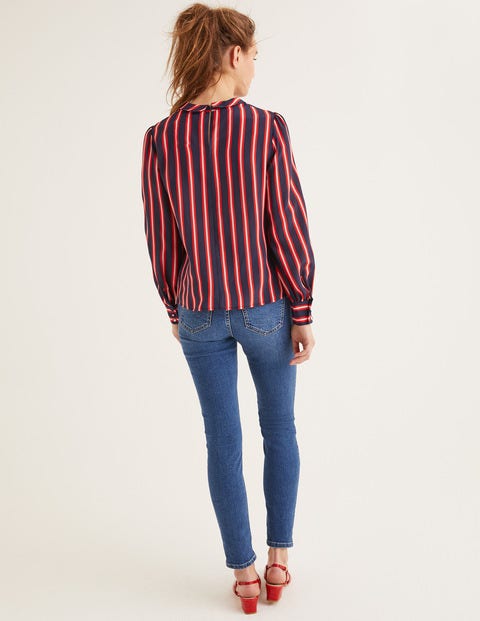 Gabriella Silk Blouse - French Navy Stripe Gabriella Silk Blouse - French Navy Stripe