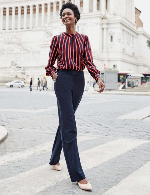 Gabriella Silk Blouse - French Navy Stripe Gabriella Silk Blouse - French Navy Stripe