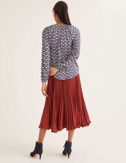 Paris Blouse - Navy, Petal Head Mono Paris Blouse - Navy, Petal Head Mono