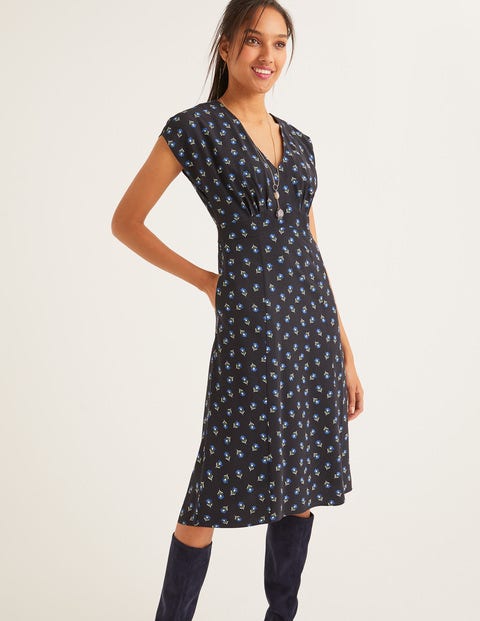 Rosemary Dress - Black, Petal Head Scatter Rosemary Dress - Black, Petal Head Scatter