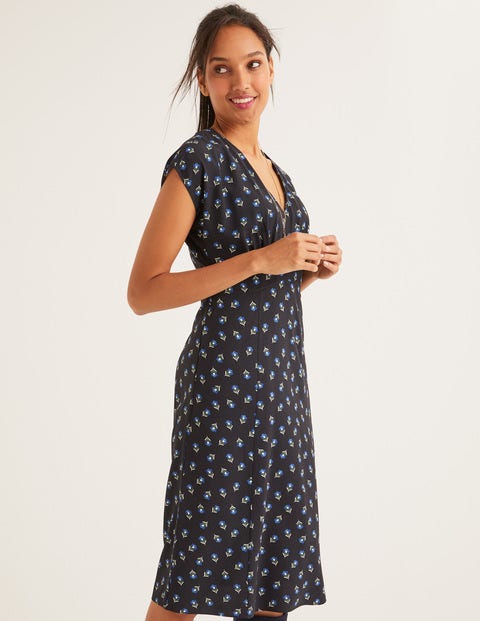 Rosemary Dress - Black, Petal Head Scatter Rosemary Dress - Black, Petal Head Scatter