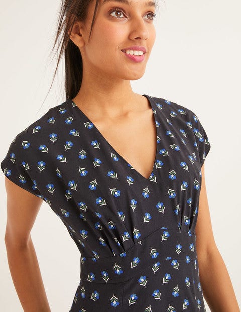 Rosemary Dress - Black, Petal Head Scatter Rosemary Dress - Black, Petal Head Scatter