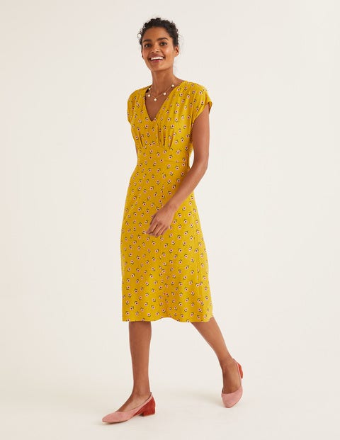 Rosemary Dress - Saffron, Petal Head Scatter Rosemary Dress - Saffron, Petal Head Scatter