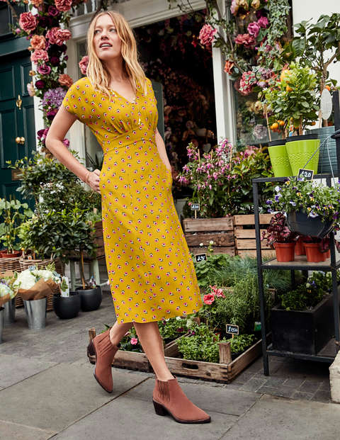Rosemary Dress - Saffron, Petal Head Scatter Rosemary Dress - Saffron, Petal Head Scatter