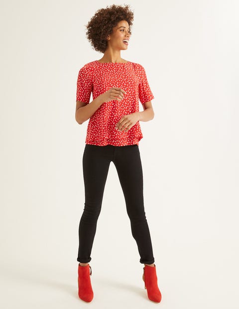 Marisa Top - Post Box Red, Ditsy Petal Marisa Top - Post Box Red, Ditsy Petal