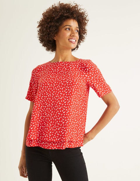 Marisa Top - Post Box Red, Ditsy Petal Marisa Top - Post Box Red, Ditsy Petal