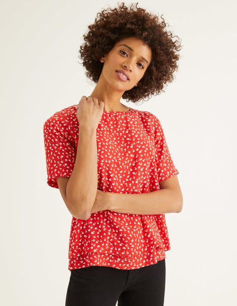 Marisa Top - Post Box Red, Ditsy Petal Marisa Top - Post Box Red, Ditsy Petal