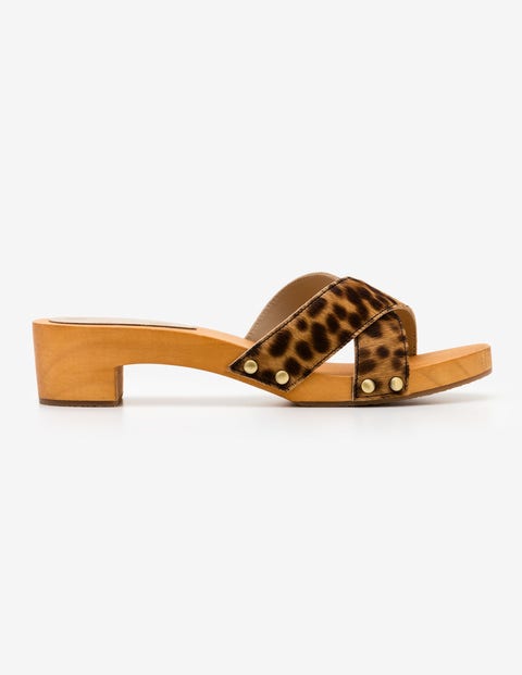Orella Clogs - Hellbraun, Leopardenmuster Orella Clogs - Hellbraun, Leopardenmuster
