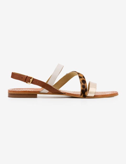 Bronwen Sandals - Gold Metallic and Tan Leopard Bronwen Sandals - Gold Metallic and Tan Leopard