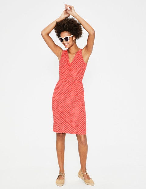 Melinda Jersey Dress - Red Pop Rainbow Dot Melinda Jersey Dress - Red Pop Rainbow Dot