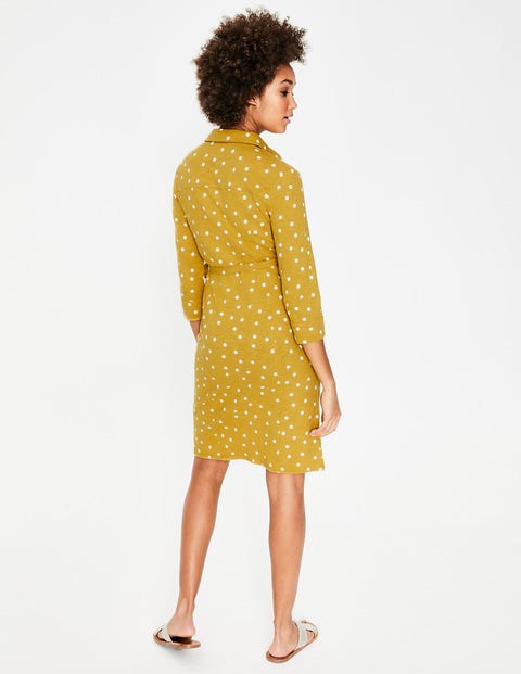 Tara Jersey Shirt Dress - Dijon Brand Dot Tara Jersey Shirt Dress - Dijon Brand Dot