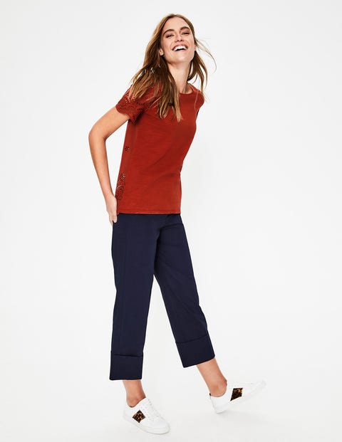 Isabella Broderie Back Top - Conker Isabella Broderie Back Top - Conker