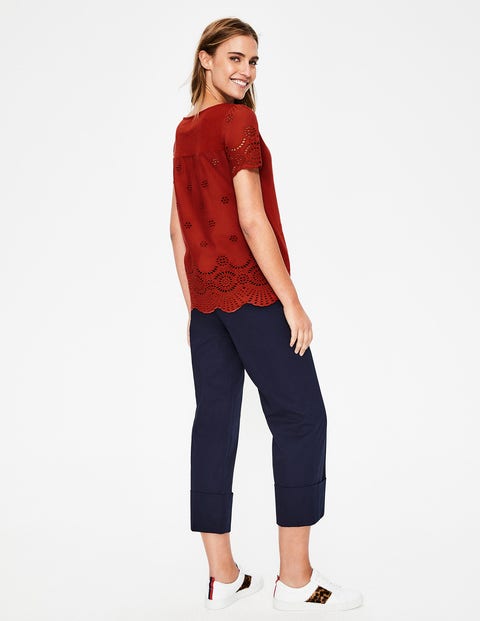 Isabella Broderie Back Top - Conker Isabella Broderie Back Top - Conker
