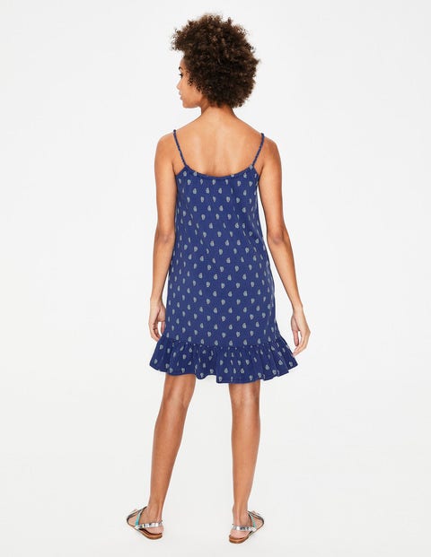 Robe Sophia En Jersey - Motif Palm Stamp lapis Robe Sophia En Jersey - Motif Palm Stamp lapis