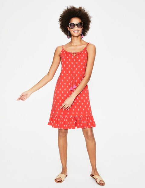 Sophia Jersey Dress - Red Pop Palm Stamp Sophia Jersey Dress - Red Pop Palm Stamp
