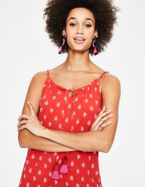Sophia Jersey Dress - Red Pop Palm Stamp Sophia Jersey Dress - Red Pop Palm Stamp