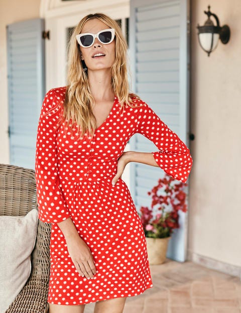 Scarlett Jersey Tunic - Red Pop Star Spot Scarlett Jersey Tunic - Red Pop Star Spot