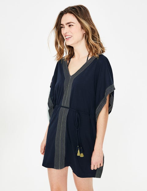 Eloise Jersey Kaftan - Navy/Gold Eloise Jersey Kaftan - Navy/Gold