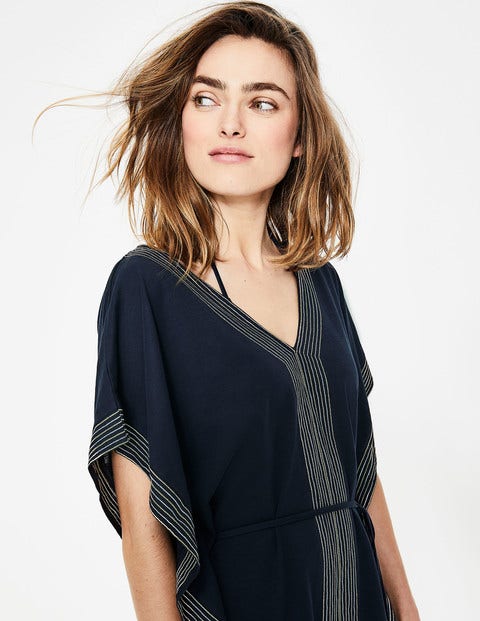 Eloise Jersey Kaftan - Navy/Gold Eloise Jersey Kaftan - Navy/Gold