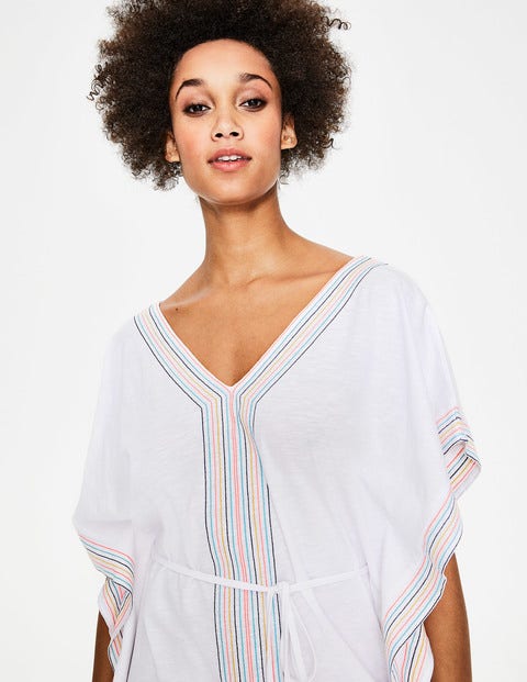 Eloise Jersey Kaftan - White/Multi Eloise Jersey Kaftan - White/Multi