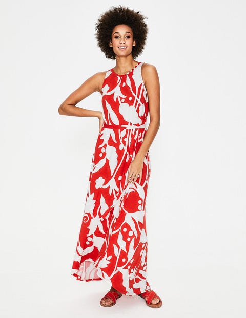 Delphine Jersey Maxi Dress - Red Pop Jungle Vine Delphine Jersey Maxi Dress - Red Pop Jungle Vine