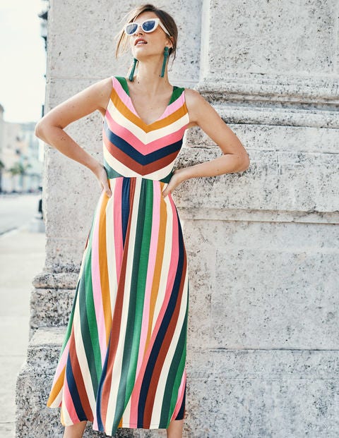 Robe Midi Octavia En Jersey - Rayé multi Robe Midi Octavia En Jersey - Rayé multi