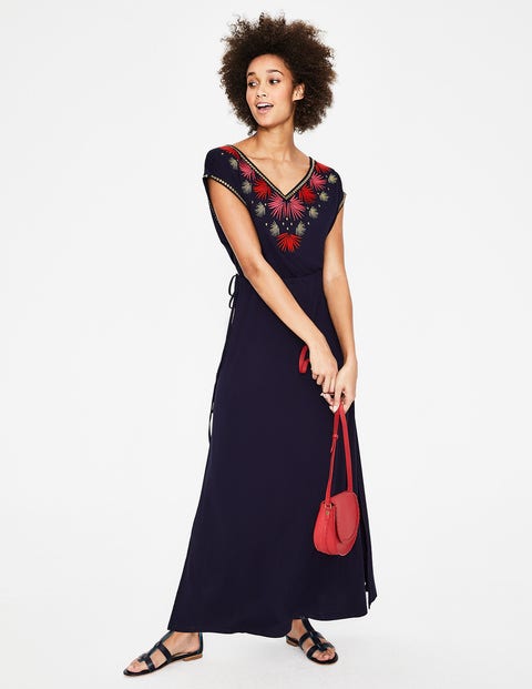 Marcia Embroidered Maxi Dress - Navy Marcia Embroidered Maxi Dress - Navy