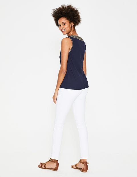 Jennifer Embroidered Vest - Navy Jennifer Embroidered Vest - Navy