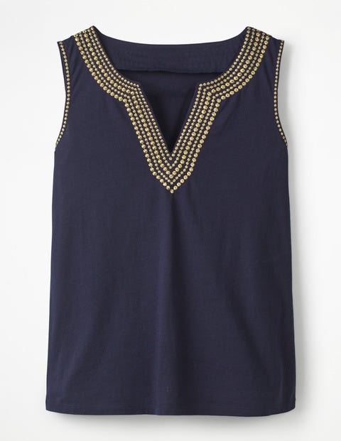 Jennifer Embroidered Vest - Navy Jennifer Embroidered Vest - Navy