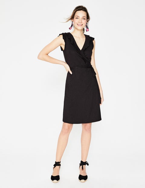 Jodie Jersey Wrap Dress - Black Jodie Jersey Wrap Dress - Black