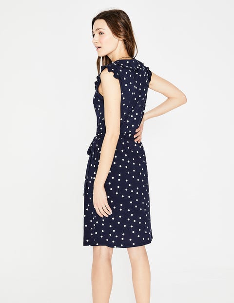 Jodie Jersey Wrap Dress - Navy, Brand Dot Jodie Jersey Wrap Dress - Navy, Brand Dot