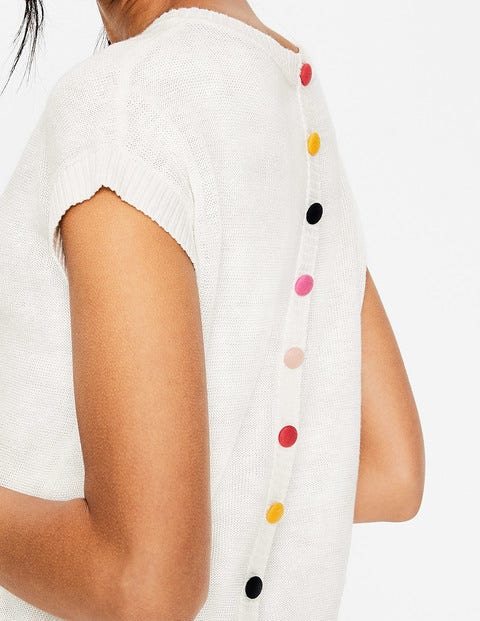 Aubrey Button Back Tee - Ivory Aubrey Button Back Tee - Ivory