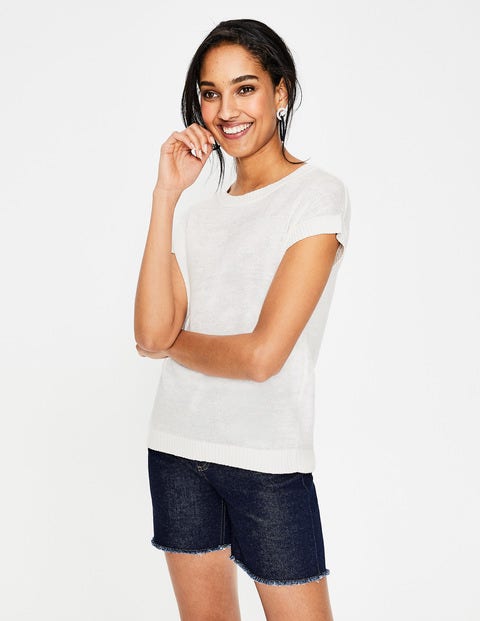 Aubrey Button Back Tee - Ivory Aubrey Button Back Tee - Ivory