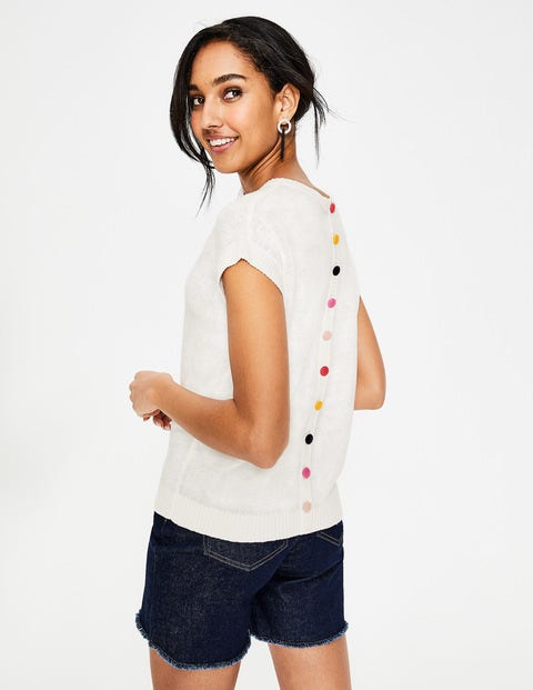 Aubrey Button Back Tee - Ivory Aubrey Button Back Tee - Ivory