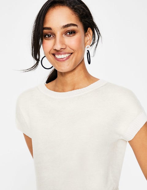 Aubrey Button Back Tee - Ivory Aubrey Button Back Tee - Ivory